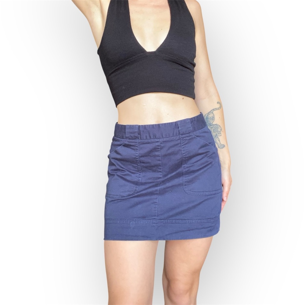 Jacob navy cotton mini skirt